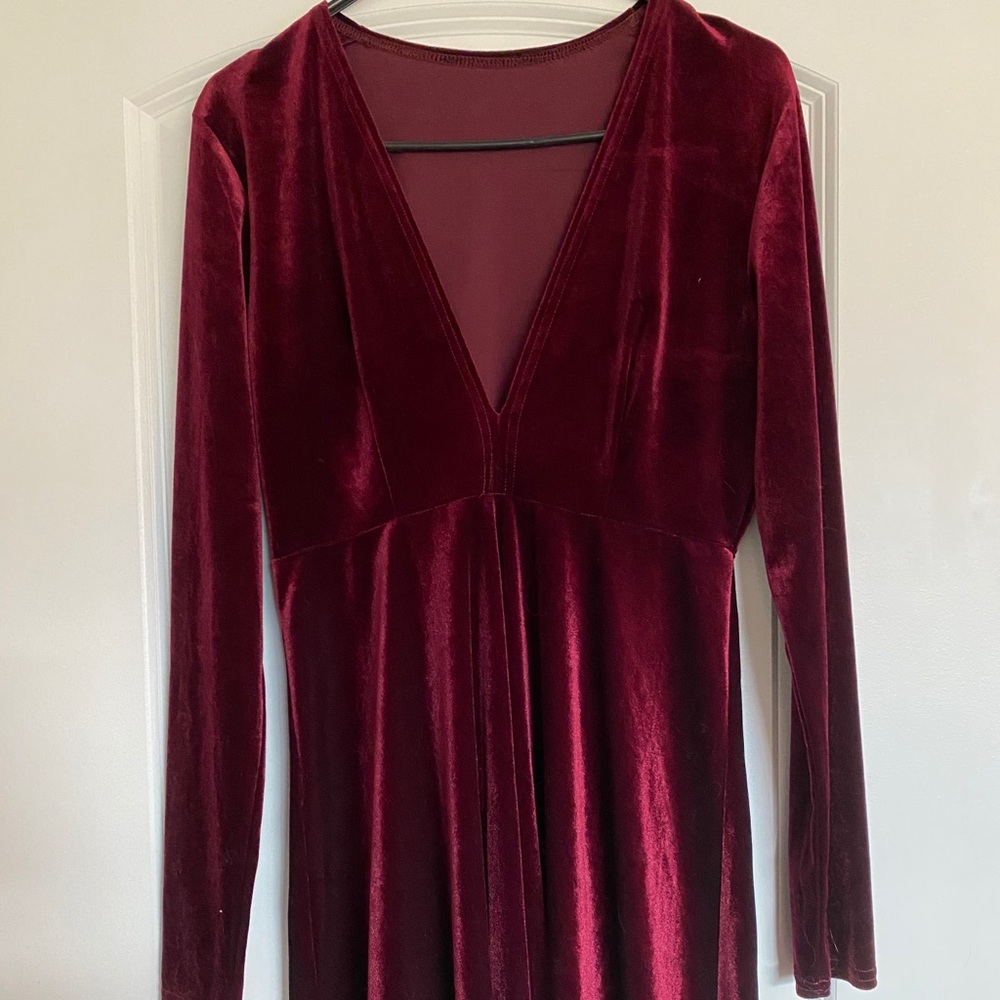 Wine Red Velvet dress